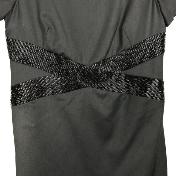 Ann Klein Black Sequioned Stretch Business Dress 4 - Picture 3 of 12